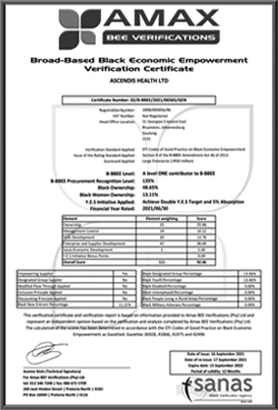 B-BBEE Certificate 2021